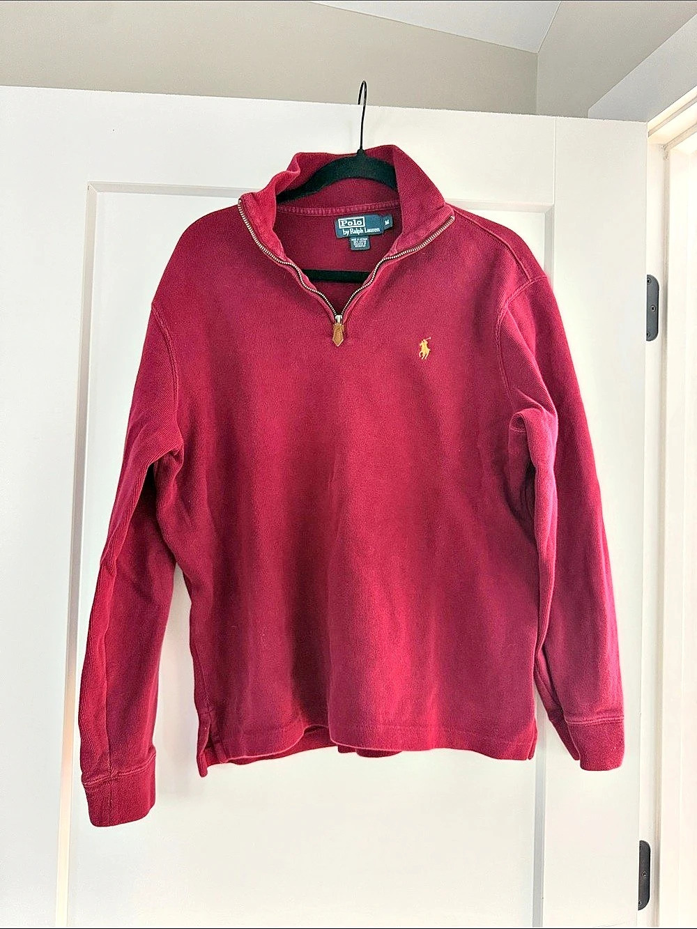 Polo by Ralph Lauren Quarter-Zip Cotton Sweater Size Medium